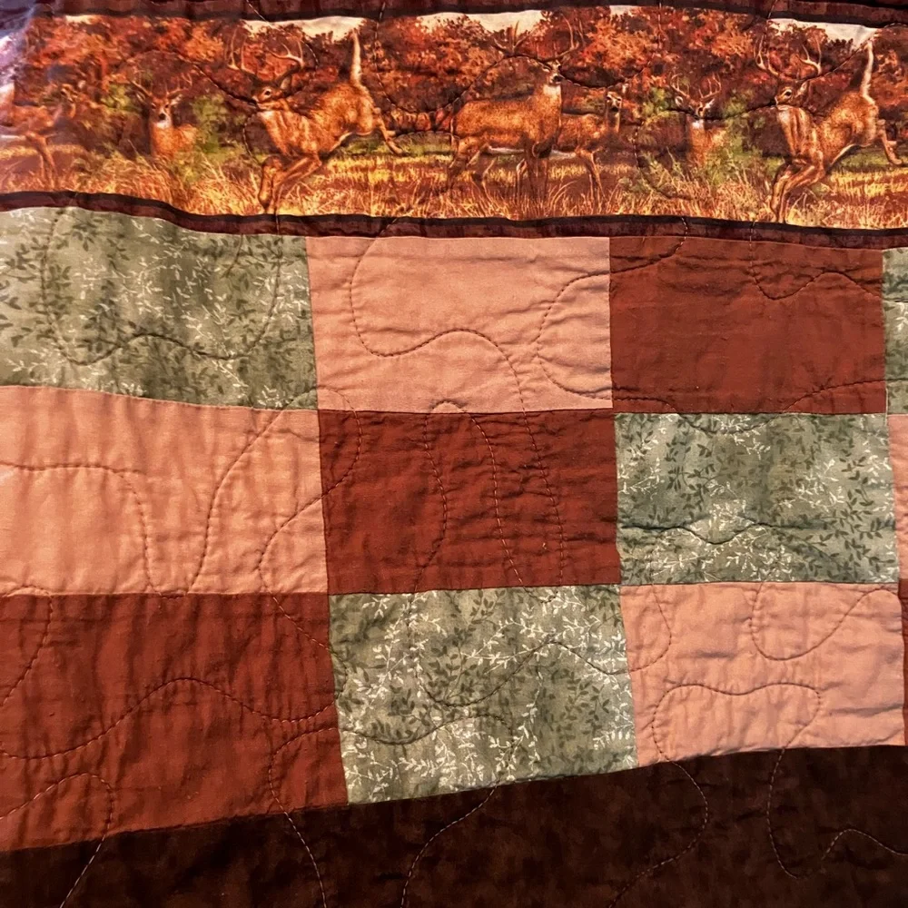 Deer Themed Patchwork handmade Quilt